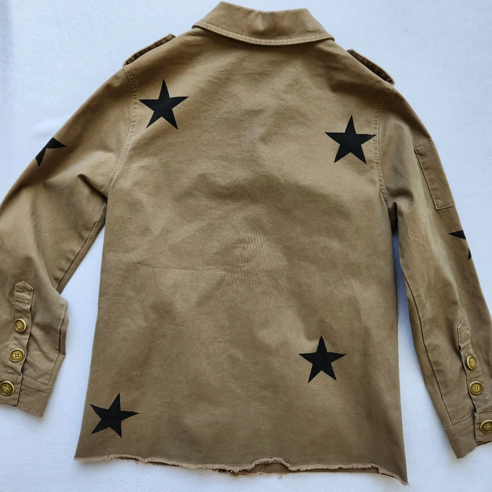 Cezele Military Jacket Stars Royal Honor Army Green Fatiques Black Buttons M - Picture 4 of 17